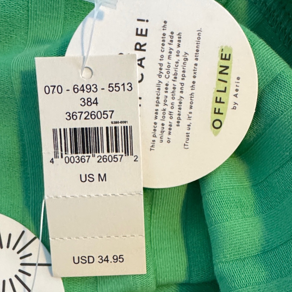 Aerie Lime Green Ribbed Bike Shorts - Picture 8 of 9